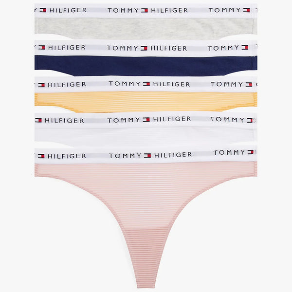 Tommy Hilfiger Logo Waistband Thongs Pack of- 5