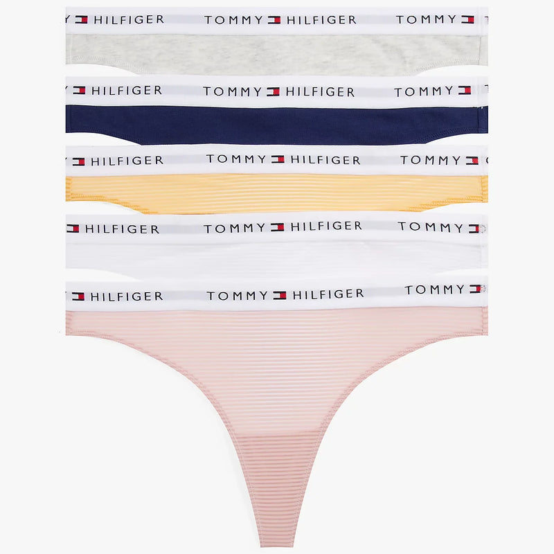 Tommy Hilfiger Logo Waistband Thongs Pack of- 5