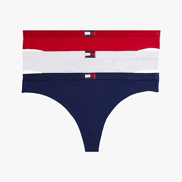 Tommy Hilfiger Heritage Logo Thongs Pack of -3